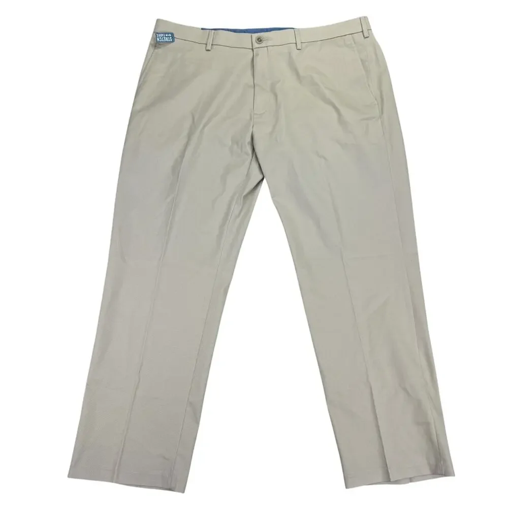 Haggar Mens Premium No Iron Straight Fit Stretch Dress Pants Sand Beige 38x29